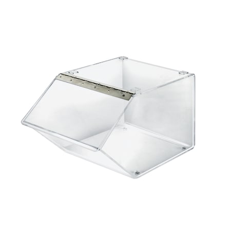 Azar Displays 12" Acrylic Stacking Bin Display W/ Metal Hinged Lift-Open Lid 400412